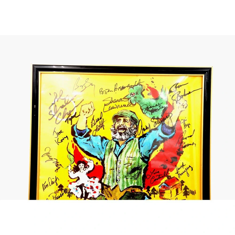 1990 Topol in Fiddler on the‎ Roof Framed Poster Signed Chaim Topol Orig Cast